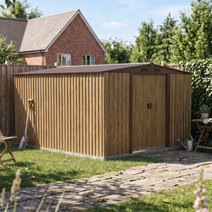 10x8 FT Large Metal Garden Tool Storage Shed
