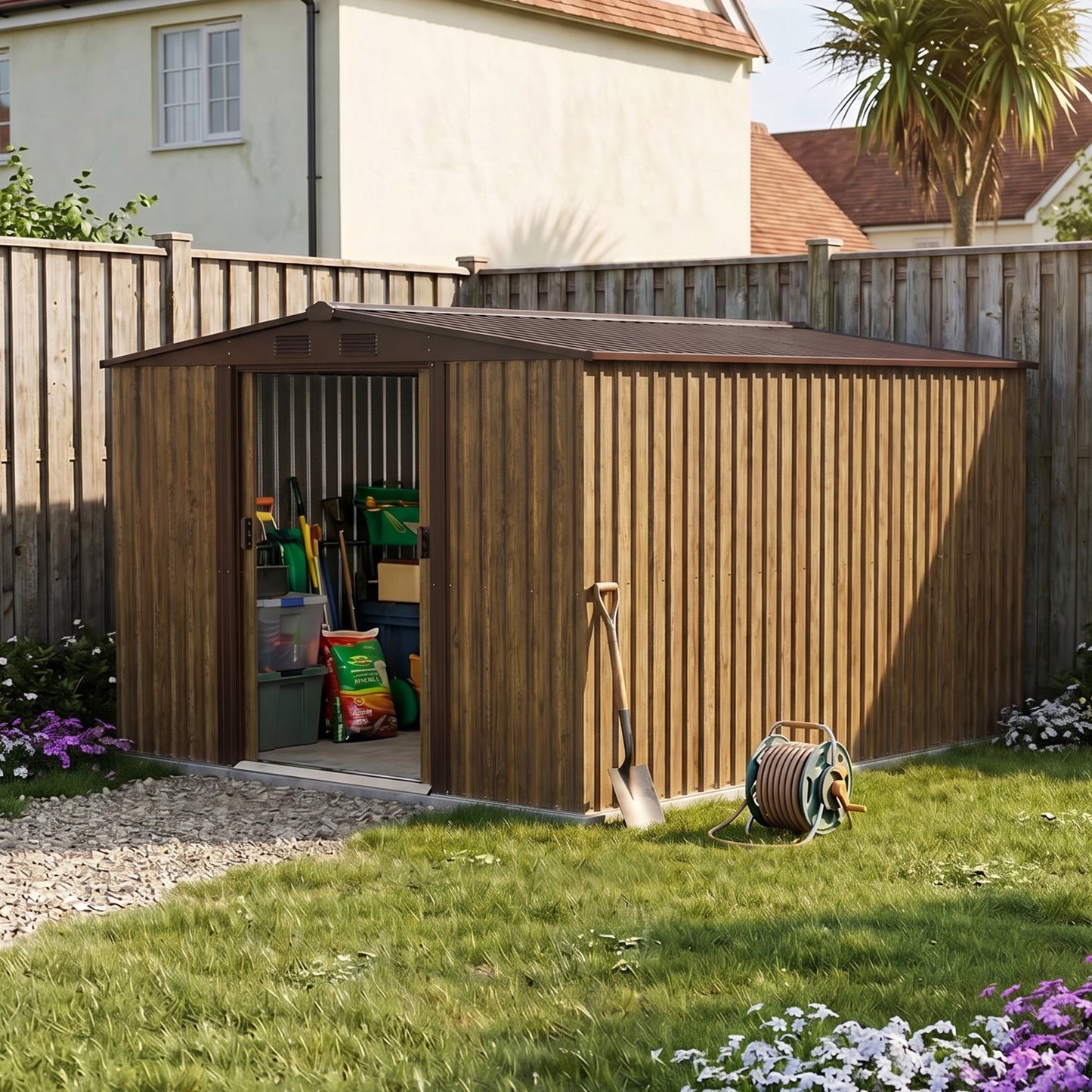 10x8 FT Large Metal Garden Tool Storage Shed
