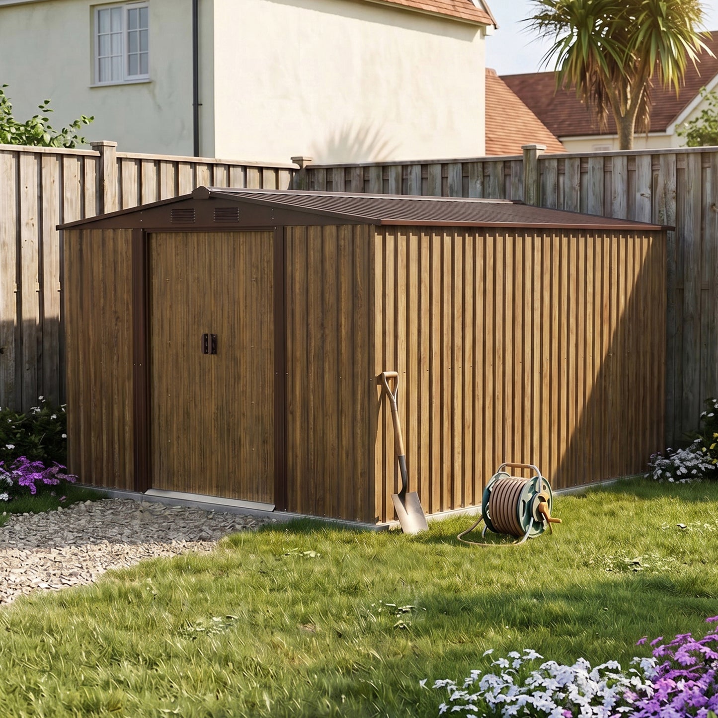 10x8 FT Large Metal Garden Tool Storage Shed