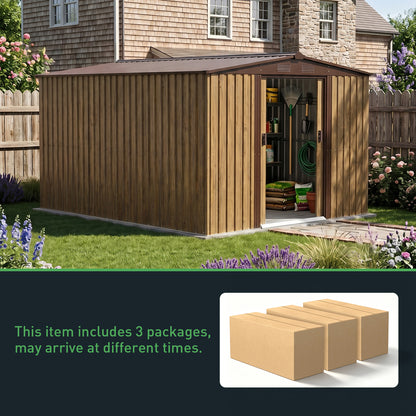 10x8 FT Large Metal Garden Tool Storage Shed