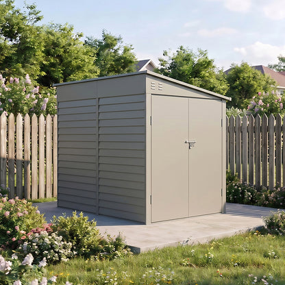 4.6 x 9FT Metal Pent Roof Garden Storage Shed