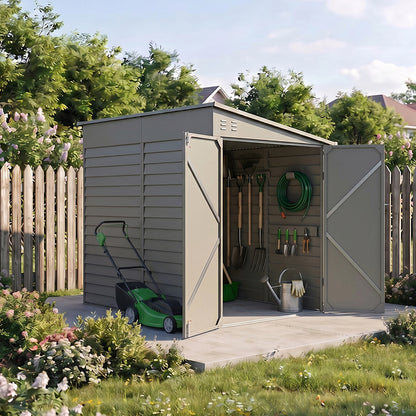 4.6 x 9FT Metal Pent Roof Garden Storage Shed