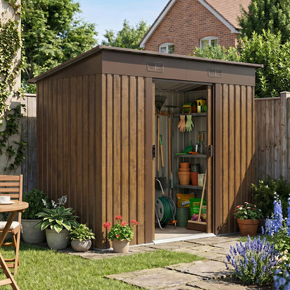 4 x 8FT Metal Storage Tool Shed for Garden Patio