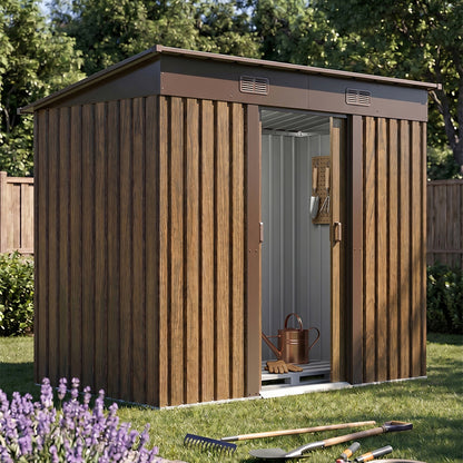 4 x 8FT Metal Storage Tool Shed for Garden Patio