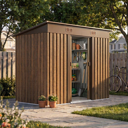 4 x 8FT Metal Storage Tool Shed for Garden Patio