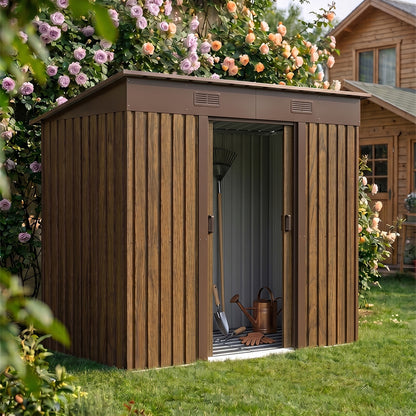 4 x 8FT Metal Storage Tool Shed for Garden Patio