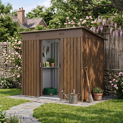 4 x 8FT Metal Storage Tool Shed for Garden Patio