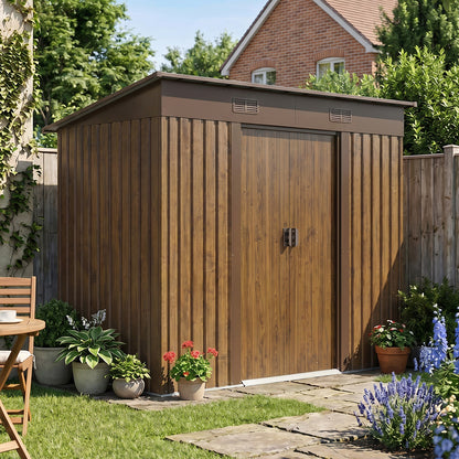 4 x 8FT Metal Storage Tool Shed for Garden Patio
