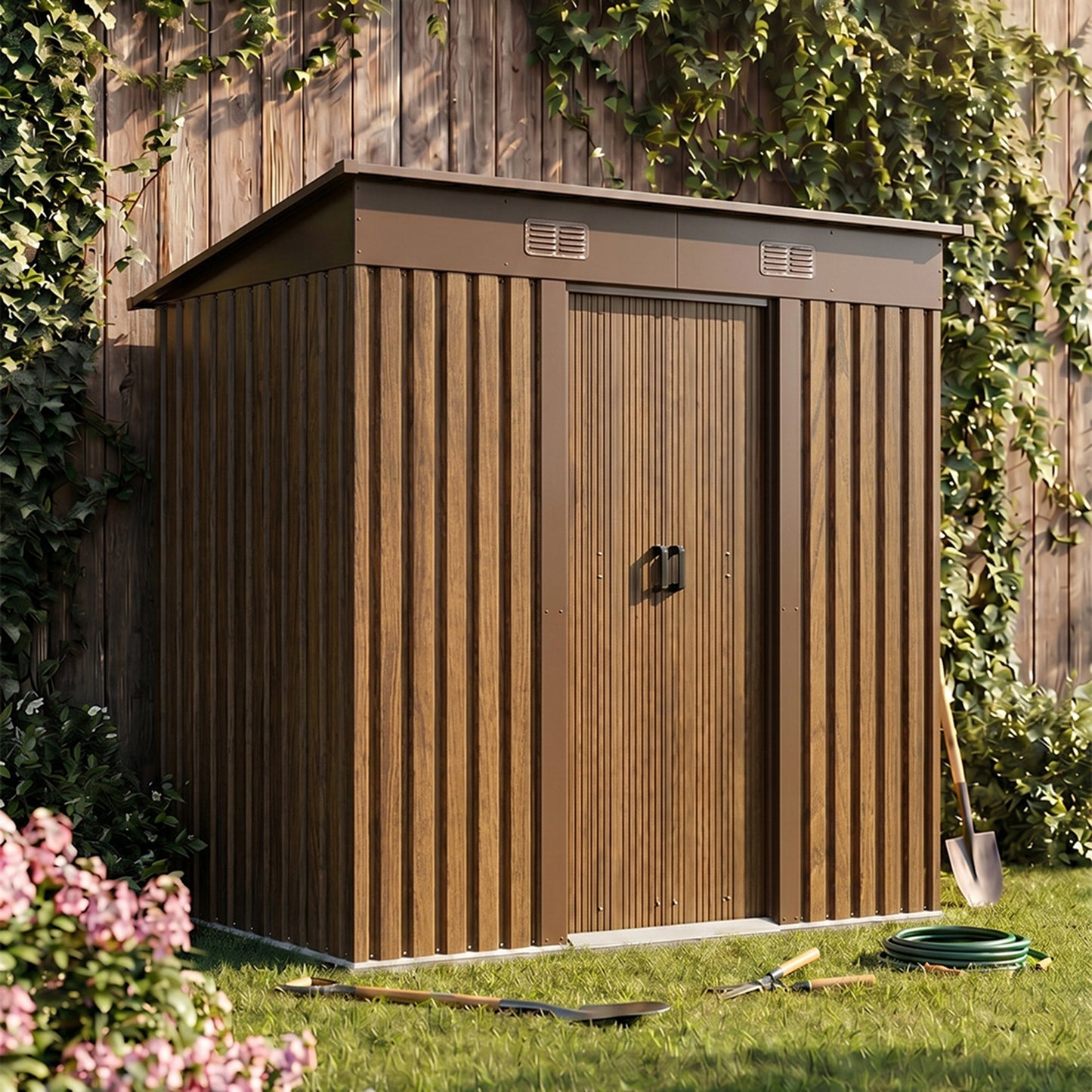 4 x 8FT Metal Storage Tool Shed for Garden Patio