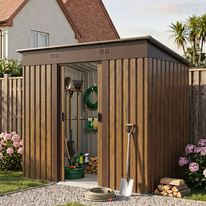 4 x 8FT Metal Storage Tool Shed for Garden Patio