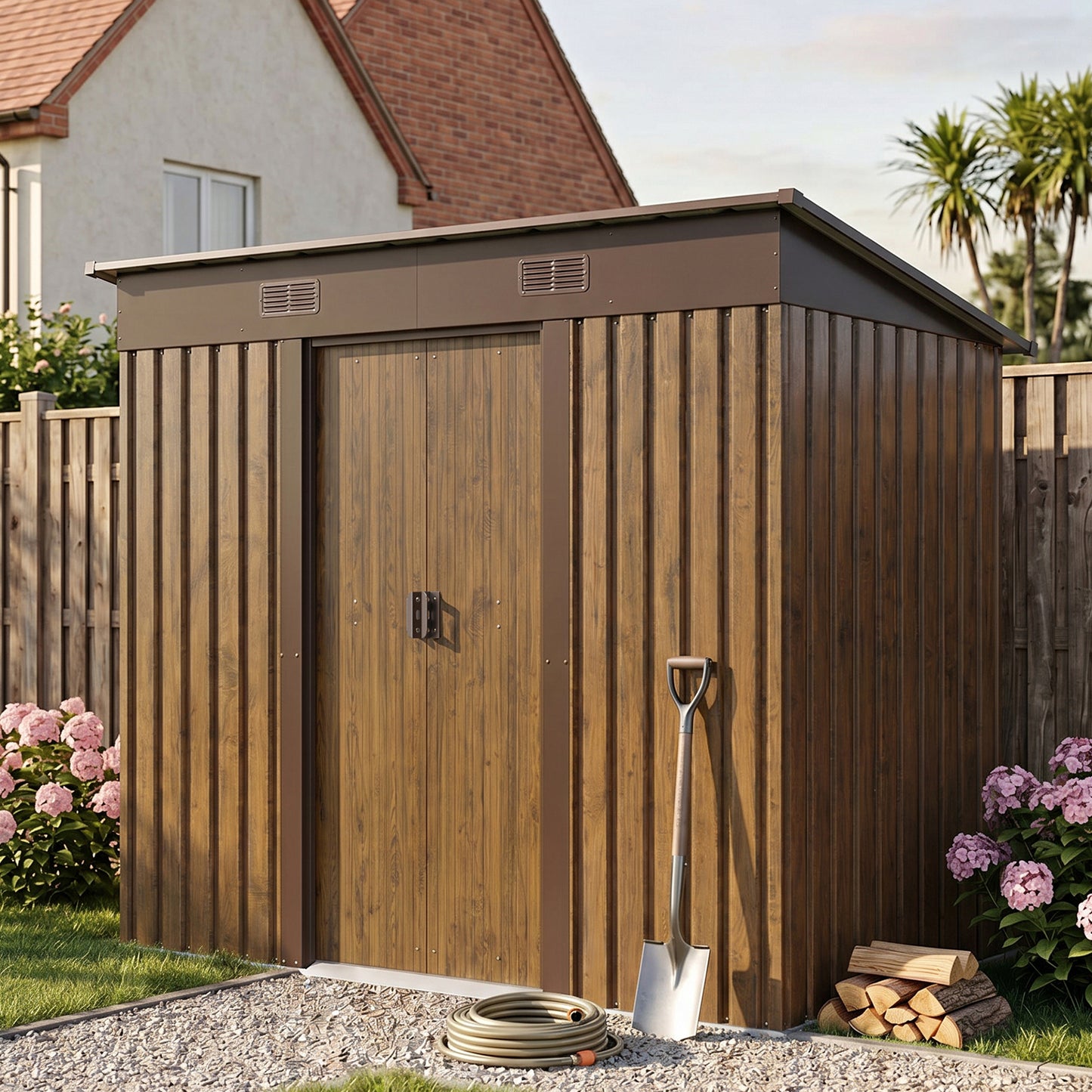 4 x 8FT Metal Storage Tool Shed for Garden Patio
