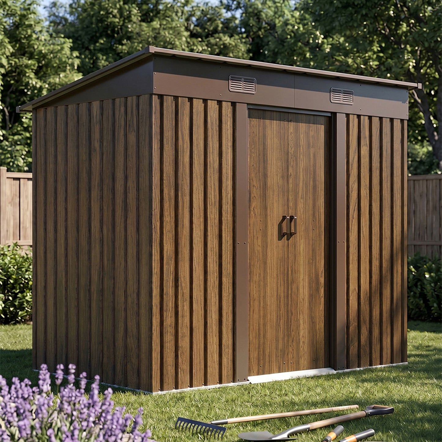 4 x 8FT Metal Storage Tool Shed for Garden Patio