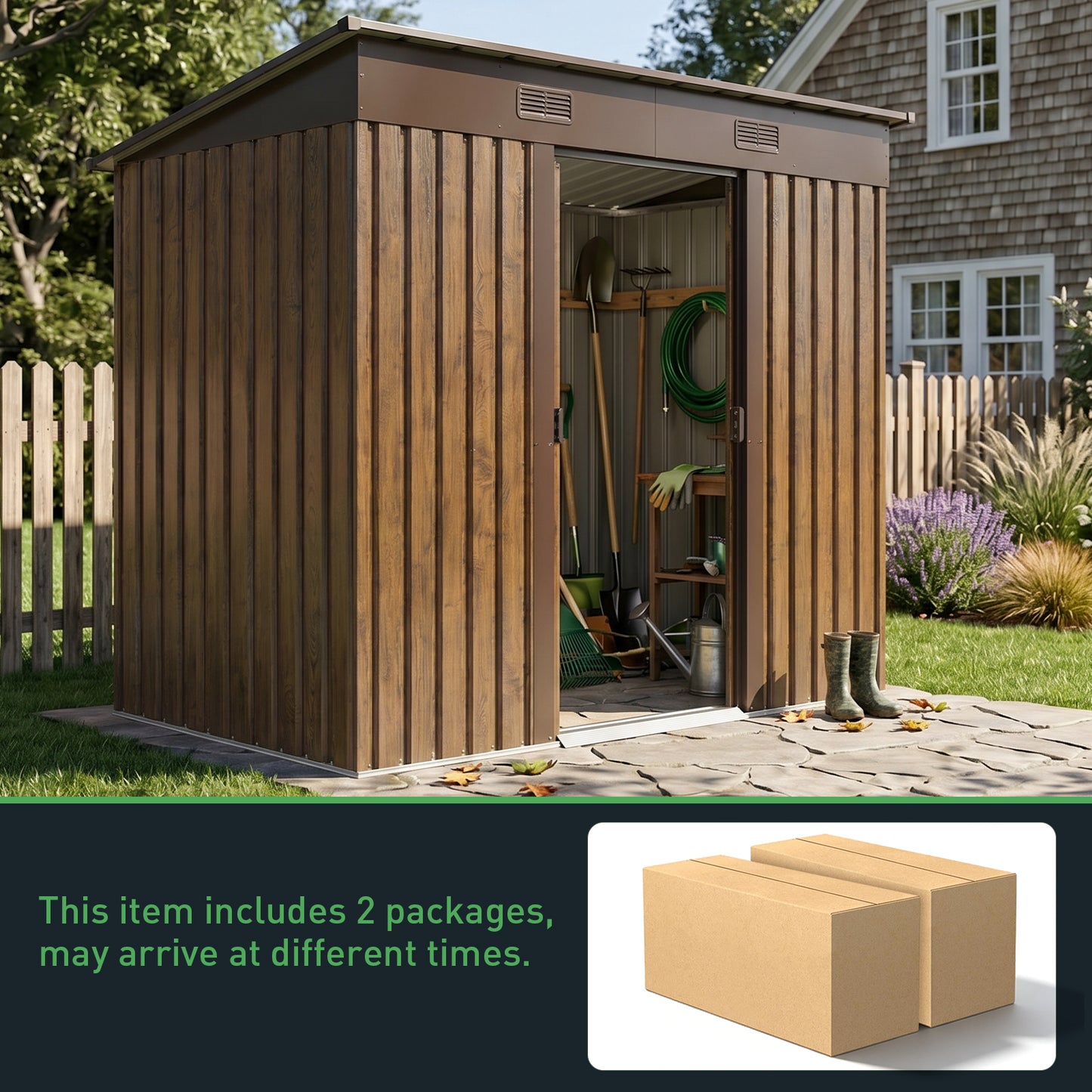 4 x 8FT Metal Storage Tool Shed for Garden Patio