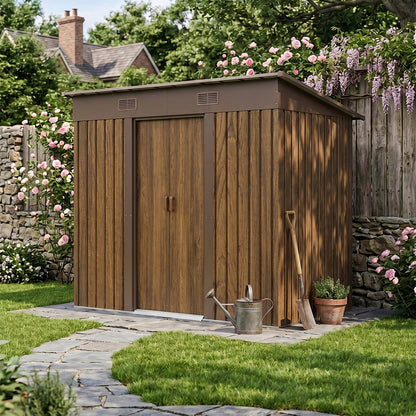 4 x 8FT Metal Storage Tool Shed for Garden Patio