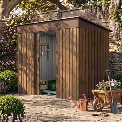 4 x 8FT Metal Storage Tool Shed for Garden Patio