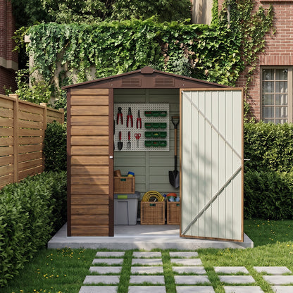 4 x 6FT Metal Apex Roof Garden Storage Shed