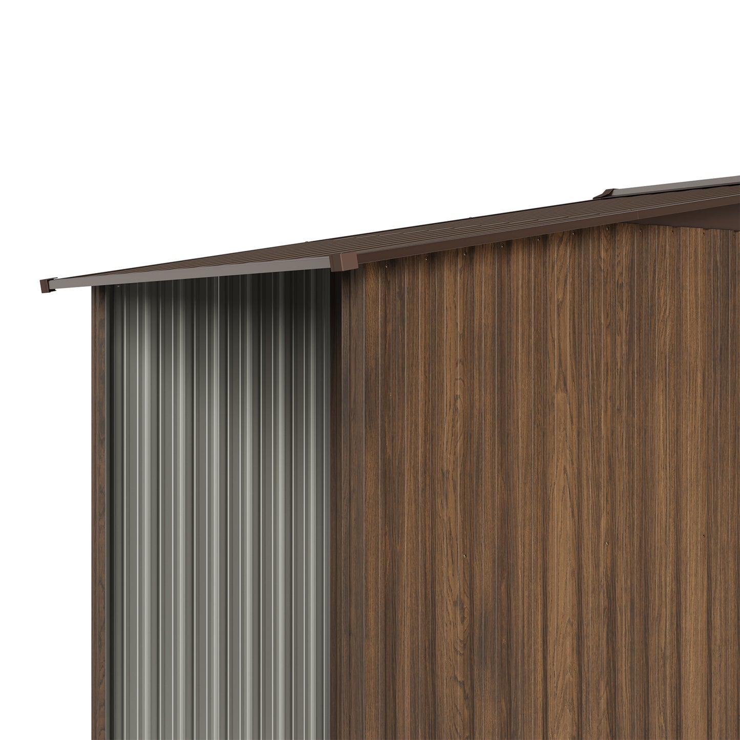 4x8FT Metal Garden Storage Shed with Log Storage