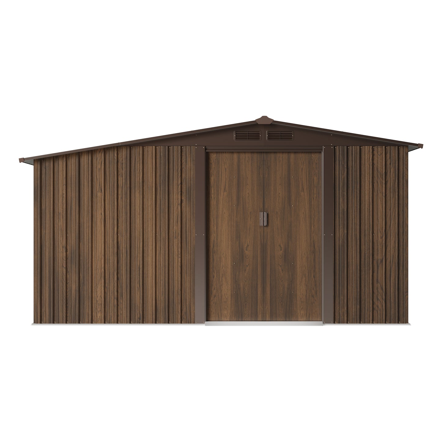 4x8FT Metal Garden Storage Shed with Log Storage