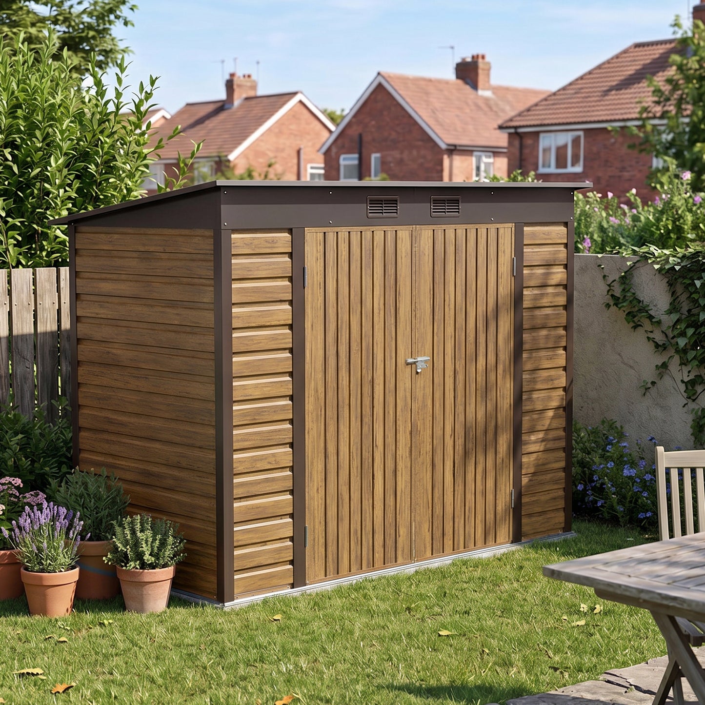 8x4FT Outdoor Metal Storage Shed