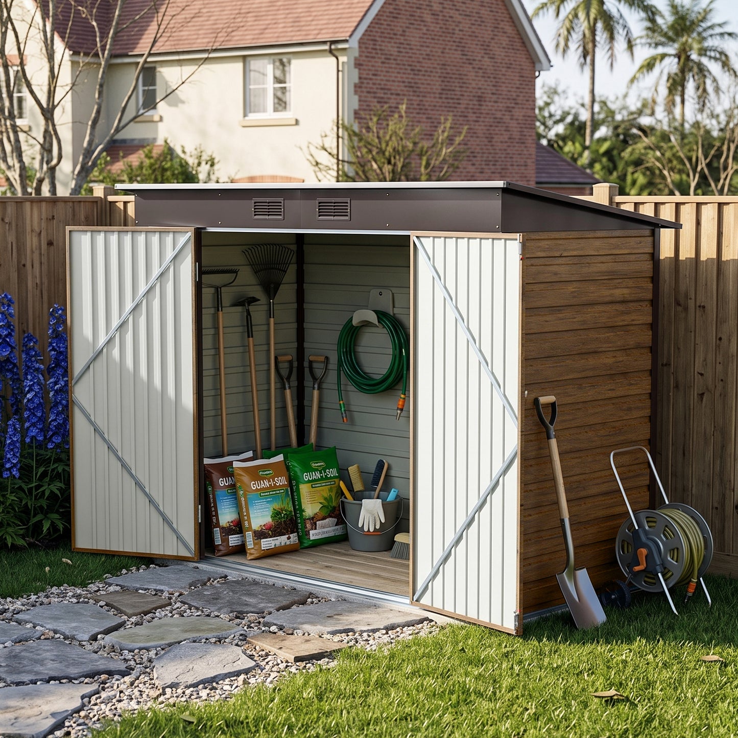 8x4FT Outdoor Metal Storage Shed