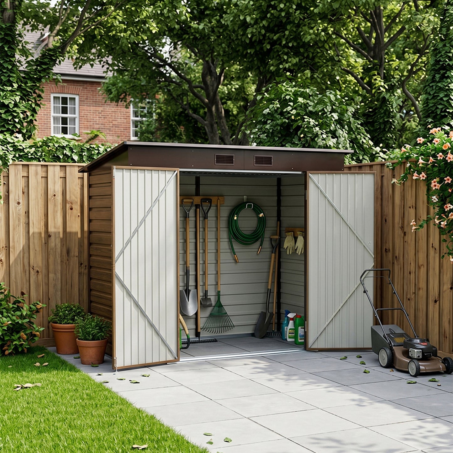 8x4FT Outdoor Metal Storage Shed
