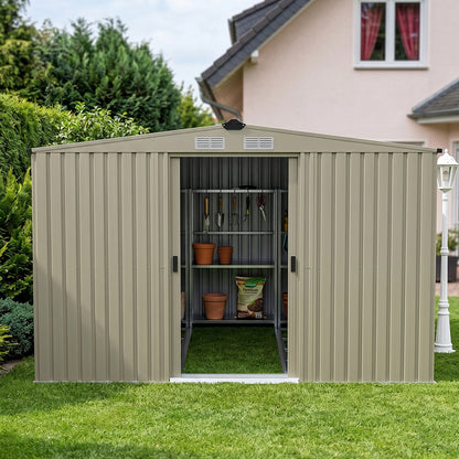 12x10FT Outdoor Metal Garden Storage Shed
