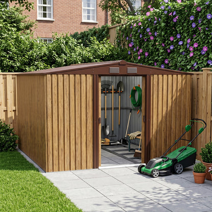 12x10 FT Large Metal Garden Tool Storage Shed