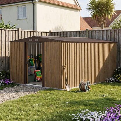 12x10 FT Large Metal Garden Tool Storage Shed