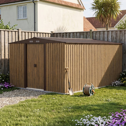 12x10 FT Large Metal Garden Tool Storage Shed