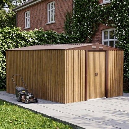 12x10 FT Large Metal Garden Tool Storage Shed