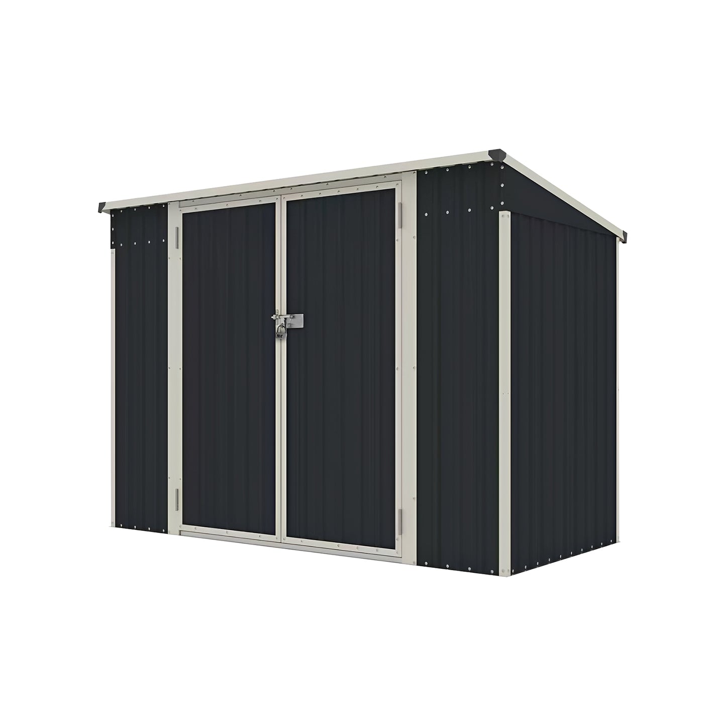 8x4 FT Metal Pent Roof Garden Tool Storage Shed