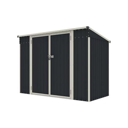 8x4 FT Metal Pent Roof Garden Tool Storage Shed