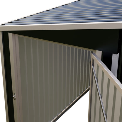 8x4 FT Metal Pent Roof Garden Tool Storage Shed
