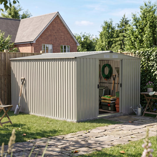 10x8 FT Large Metal Garden Tool Storage Shed