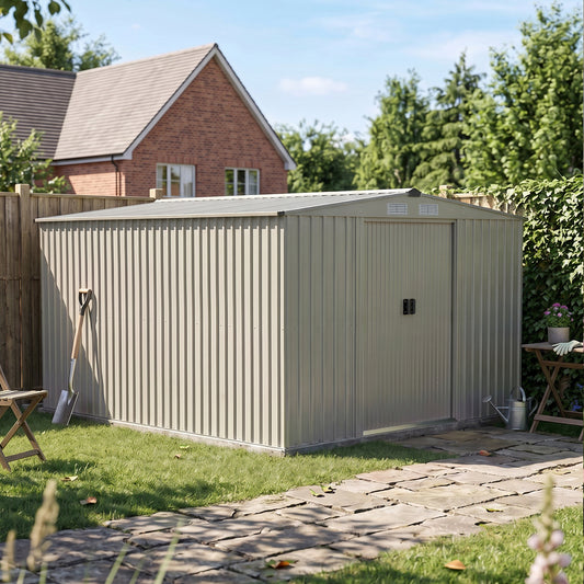 10x8 FT Large Metal Garden Tool Storage Shed