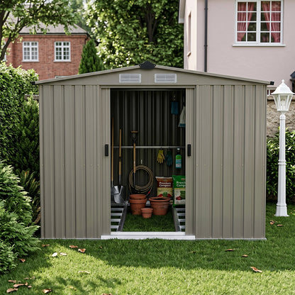 10x8 FT Large Metal Garden Tool Storage Shed