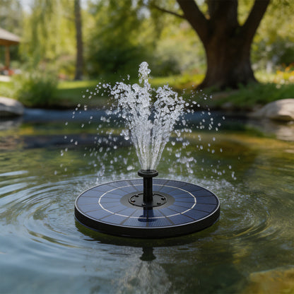 Floating Solar Fountain with Interchangeable Spray Heads