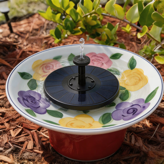 Floating Solar Fountain with Interchangeable Spray Heads