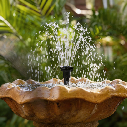 Floating Solar Fountain with Interchangeable Spray Heads