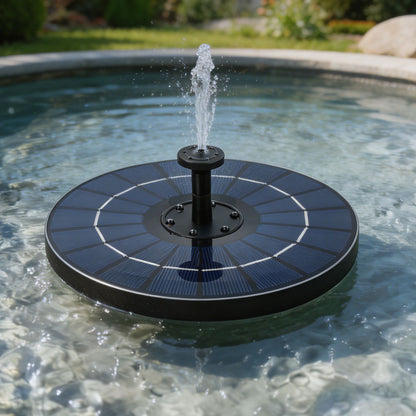 Floating Solar Fountain with Interchangeable Spray Heads