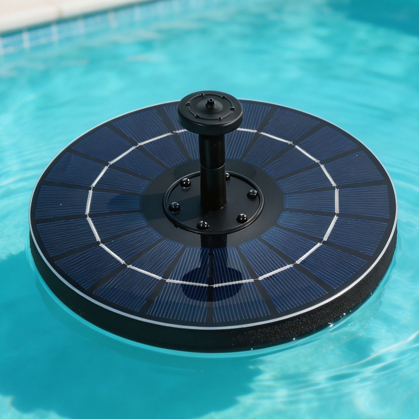 Floating Solar Fountain with Interchangeable Spray Heads