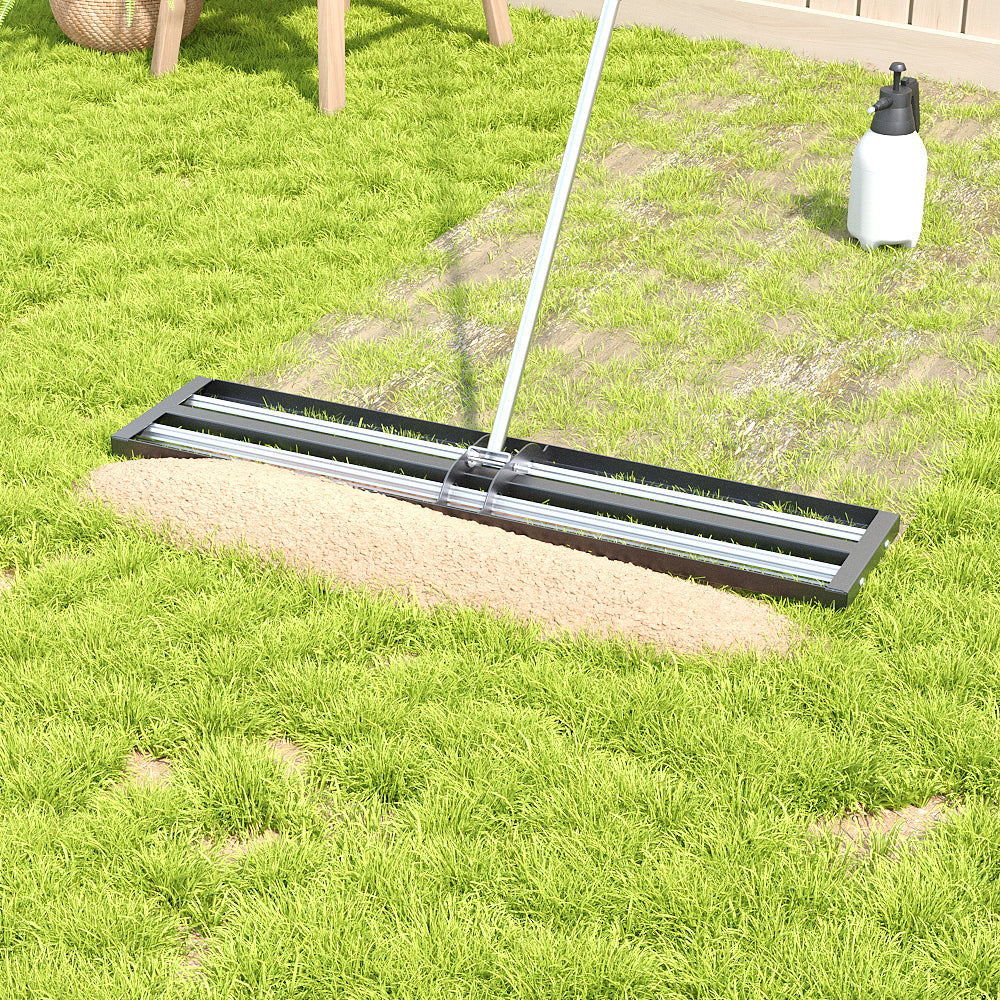 43CM/76CM/114CM Garden Lawn Levelling Rake with 198CM/213CM Extended Handle Length