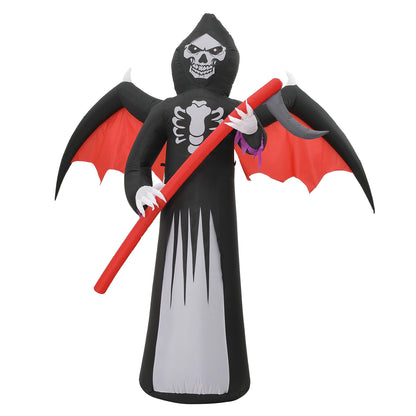 8FT Halloween Inflatable Grim Reaper with Built-in LED Lights