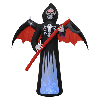 8FT Halloween Inflatable Grim Reaper with Built-in LED Lights
