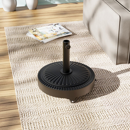 Concrete-Filled Patio Umbrella Stand with Wheels