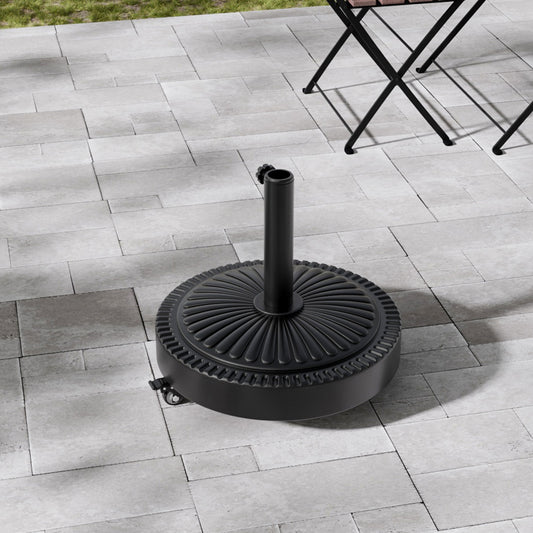 Concrete-Filled Patio Umbrella Stand with Wheels