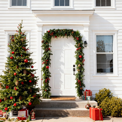 Christmas Wreath with LED Light String