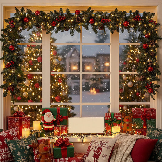 Christmas Wreath with LED Light String
