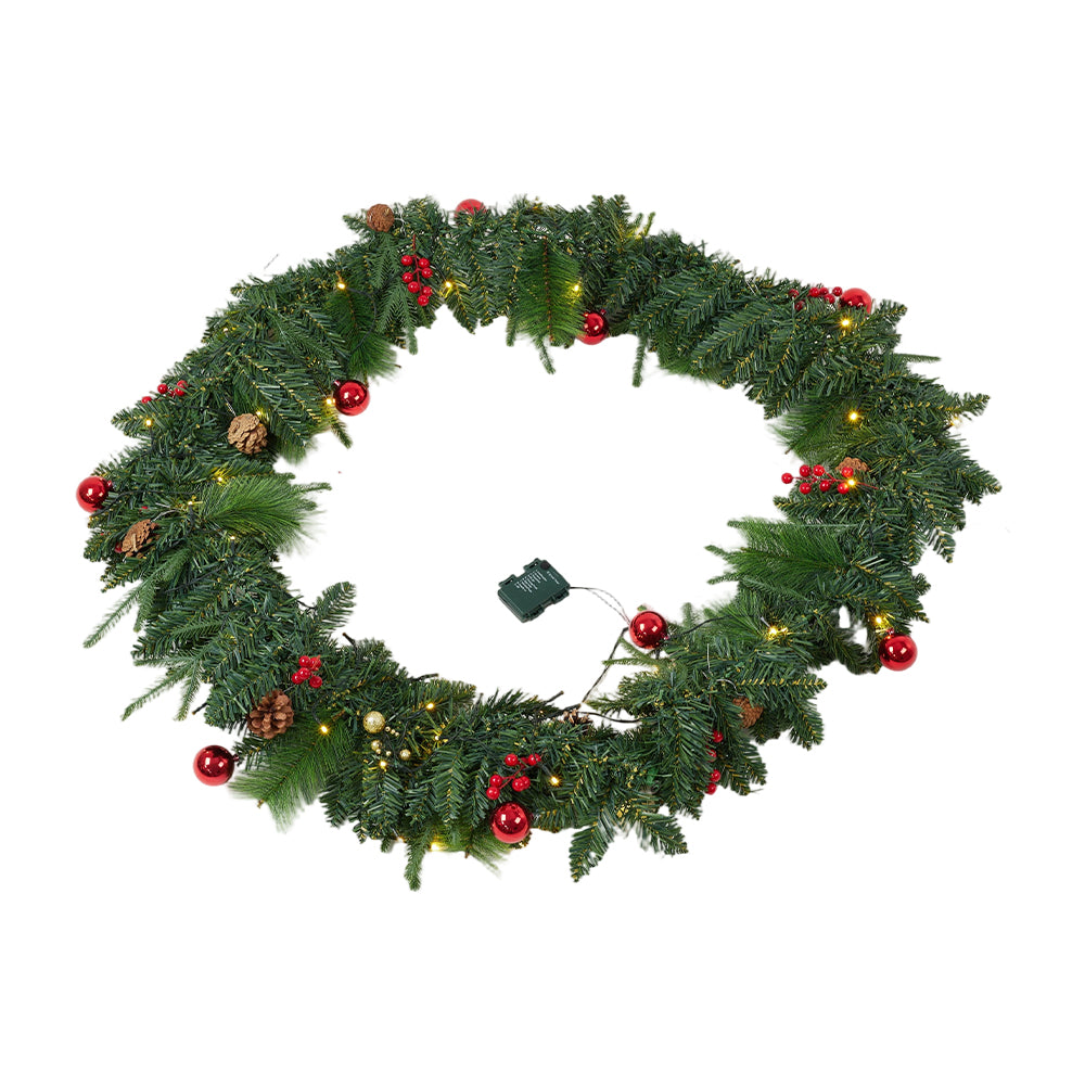 Christmas Wreath with LED Light String