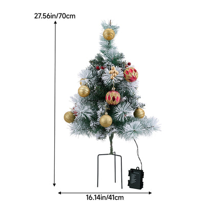 2-Pack Artificial Christmas Trees with Decorations and LED Lights